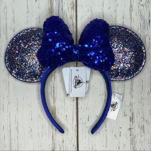 Disney Parks Sparkly Blue Minnie Mouse Ears